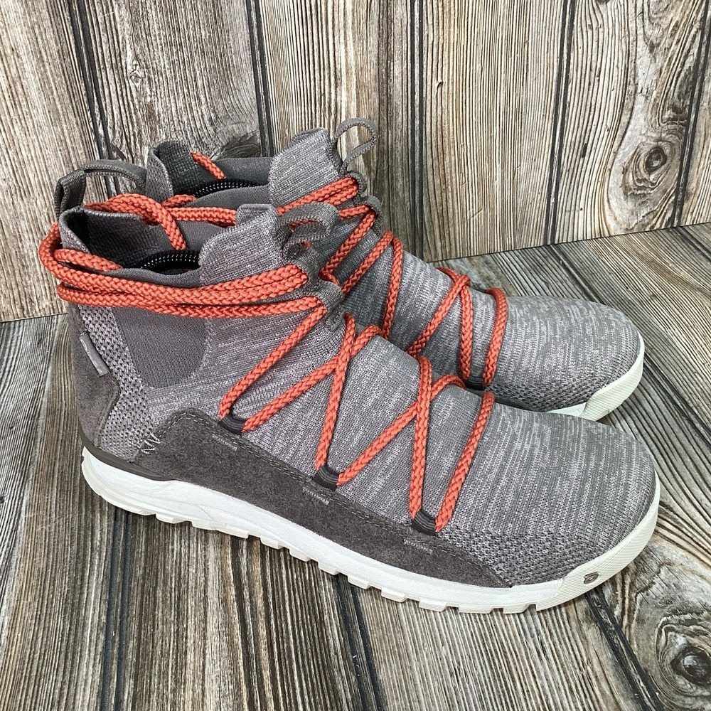 Oboz Womens Lena Mid Hiking Boots Stretch Knit Lace Up Shoes Gray Size 9.5 NEW